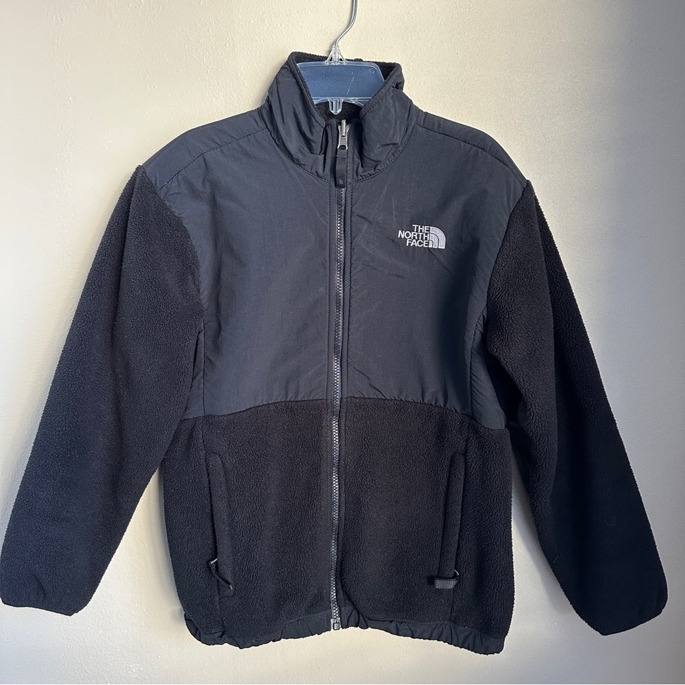The North Face Jacket Girls Large Long Sleeve Black Fleece Pockets Lightweight